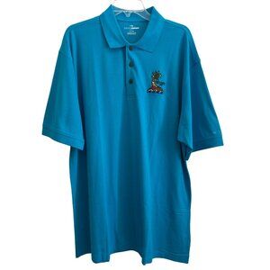 2010 Grand Slam XL Polo Shirt 100% Cotton Teal Blue Embroidered Design